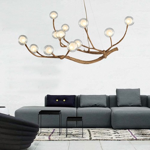 36w wood branch - 36w, chandelier